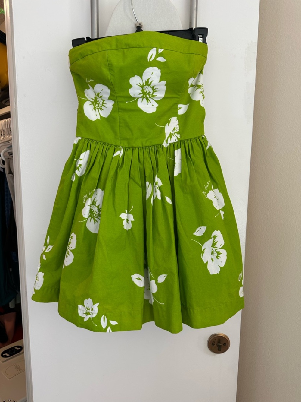 Gilly Hicks Bright Green Strapless Floral Sundress
